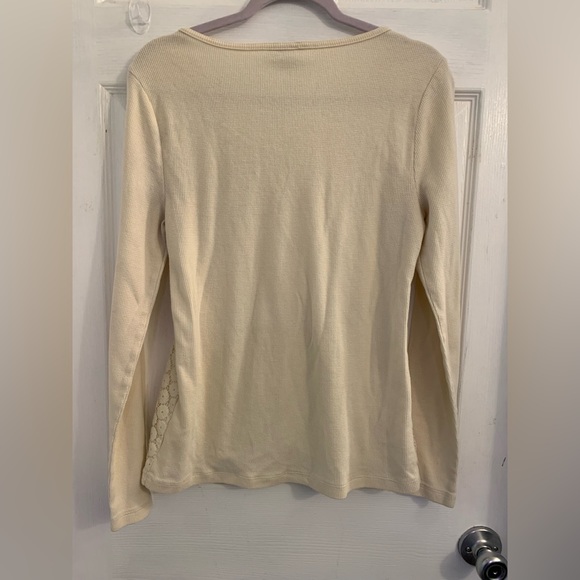Lucky Brand women’s Cream Long Sleeve Top. Size Large. $10 - Picture 7 of 7